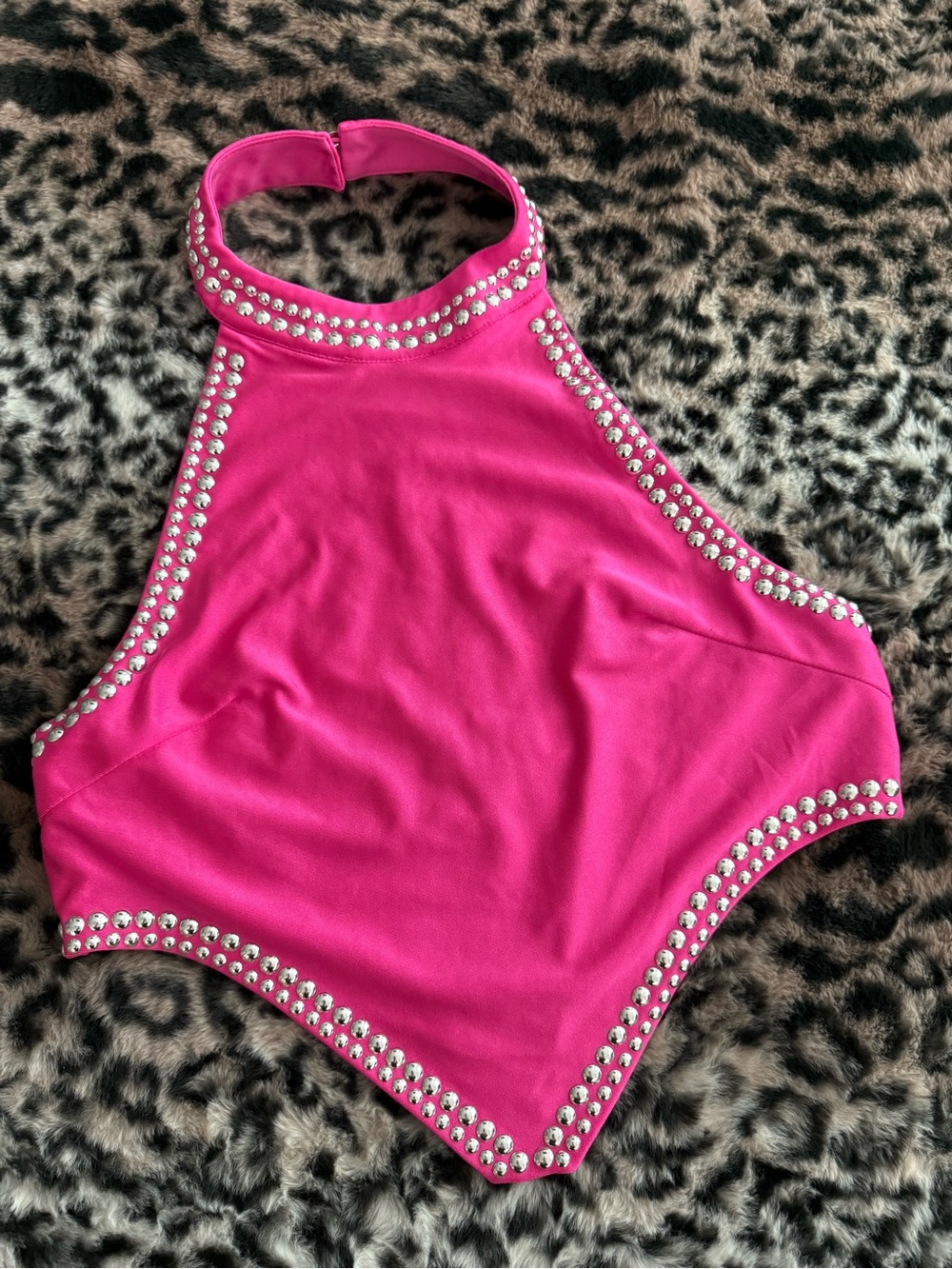 love J Bright Hot Pink Julia Halter Bodysuit